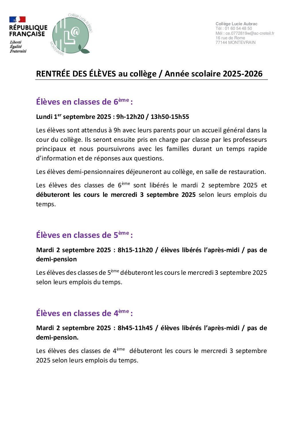 Collège Lucie Aubrac